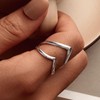 ShiYu Sterling Silver Double Layer Geometry Open Adjustable Ring for