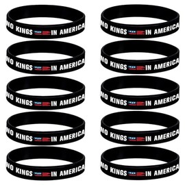 Jesvo No Kings In America Since 1776 Protest Signs Silicone Bracelet