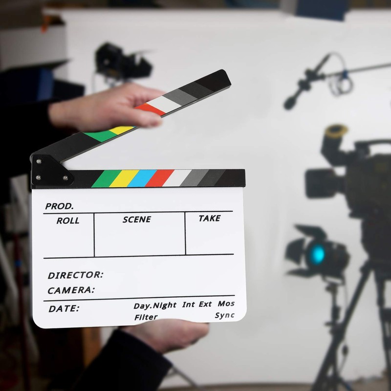 Zacro Acrylic Plastic Director's Film Clapboard Easy Wipe Cut Action