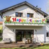 TUPARKA Large Happy Easter Banner Fabric Easter Yard Sign for