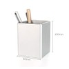 Pencil Stand, Pen Stand, Storage Case, Stationery Storage (Silver Cube)