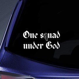 Bargain Max Decals One Squad Under God Sticker Decal Notebook Car Laptop 5.5" (White)