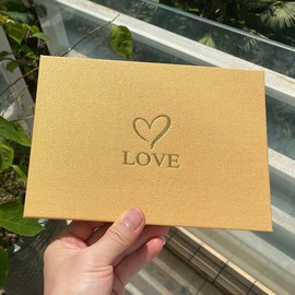 Video Book with Gold Foil LOVE, Heart Design – 7'' Screen, 4GB Memory, Linen Hardcover Keepsake for Weddings, Proposals, Birthdays, Graduations, Anniversaries, and Special Moments