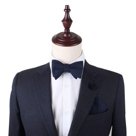 Pajarita de algodón para hombre | Pajaritas sin atar para novio formal o boda, Azul, Talla única