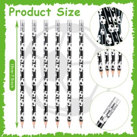 AUAUY Soccer Pencils Football Pencils 12 PCS Football Theme Wooden Pencils with Eraser Unsharpened Wooden Pencils Suitable for Home School Sports Stationery Gifts, Office Supplies