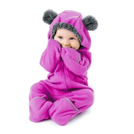 Fleece Baby Bunting Bodysuit – Infant One Piece Kids Hooded Romper Outerwear Toddler Jacket