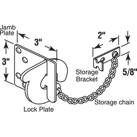 Defender Security Lock Plate, 3 in. x 3 in. Jamb Plate, 11 Gauge Steel, White Powder Coat, Pack of 1