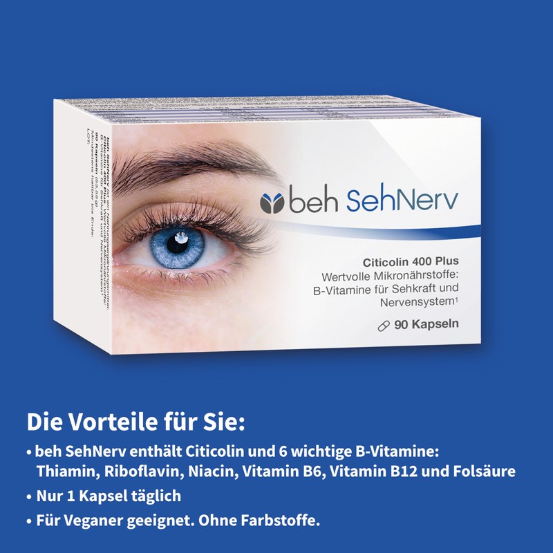 beh SehNerv, 90 Kapseln - Nahrungsergänzung zur Unterstützung der normalen