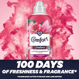 Comfort Creations Strawberry & Lily Fabric Conditioner with Stay Fresh technology for 100 days of freshness + fragrance* 30 washes (900 ml)