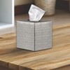 Monarch Abode Hand Hammered Tissue Box Cover Square, Pewter Tissue
