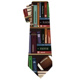 Cubirmin Book Ties Mens Literary Book Shelf Necktie Library Tie for Men Teacher Ties for School Business Wedding