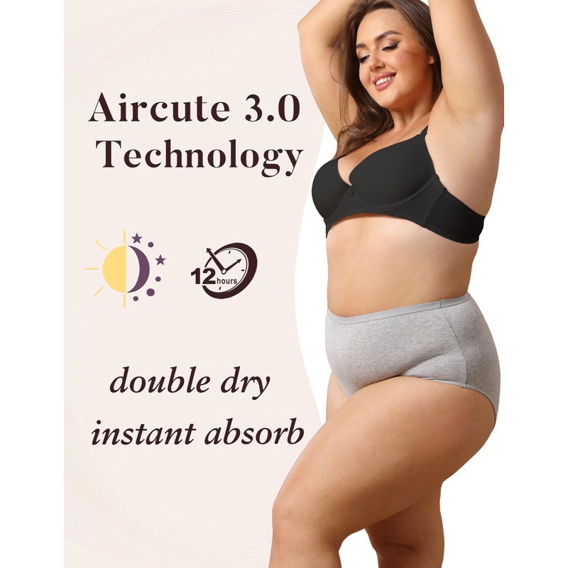 AIRCUTE Washable Urinary Incontinence Potective Underwear for Women Leak Proof