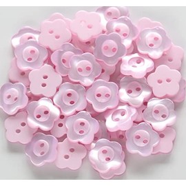 GANSSIA 1/2 inch (12.5mm) Flower Shape Buttons for Sewing Shirts Pink Resin Buttons for DIY Crafts Projects Scrapbooking Pack of 150 pcs