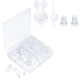 YixNahz Clear Silicone Earring Backs for Heavy Earring Support Backs, 32+200PCS Comfortable Rubber Earring Lifters Backs for Big Studs Earring Backs Replacements for Droopy Ears (White Earrings Backs)