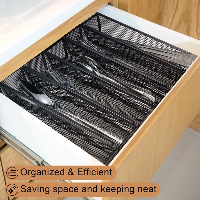 10 Pcs Drawer Organizer Silverware Drawer Organizer Mesh Utensil Drawer