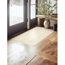 My Magic Carpet Washable Rug - Stain Resistant, Waterproof, Non-Slip - Pet & Family Friendly Machine Washable Indoor Rugs for Bedroom, Living Room, Kitchen, RV (Solid Cream, 3X5ft)