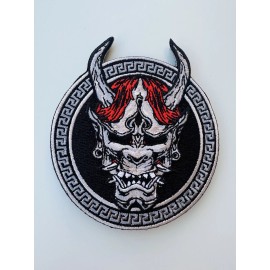 Unbranded Japanese Mask Embroidered Hook/Loop Morale Patch