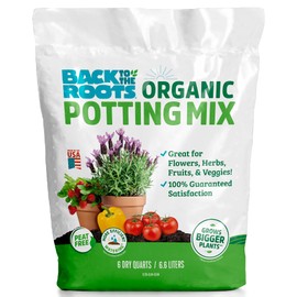 Back to the Roots Back to the Roots 100% Organic Potting Mix (6 Quart) | Premium Blend | Made in The USA