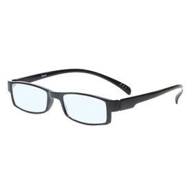 Calabria 762 Around the Neck Hanging Blue Light Reading Glasses +2.00 Black Mens Womens Trendy Computer Readers Long Temples