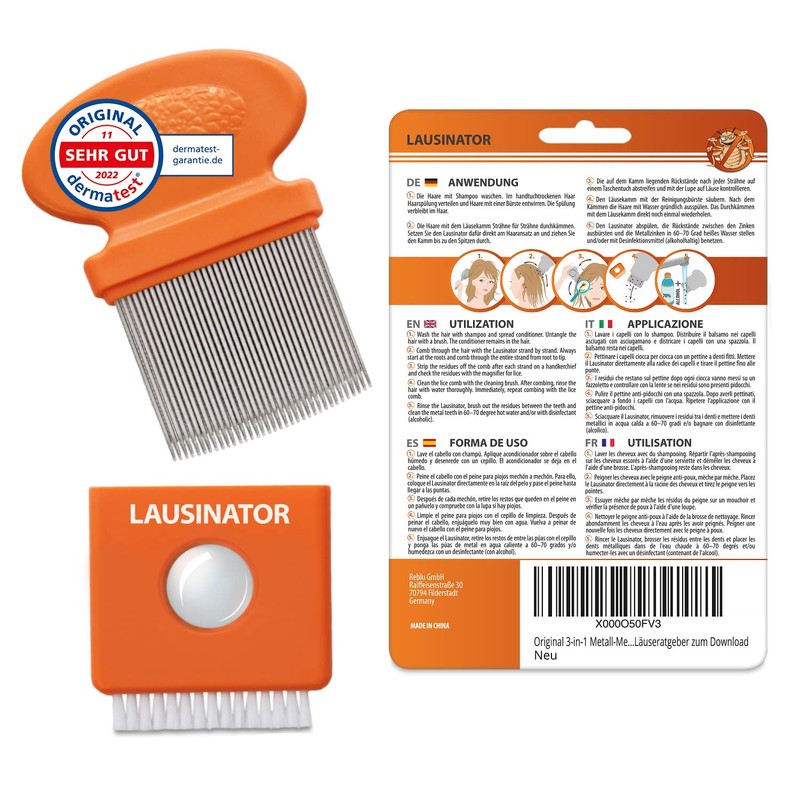 LAUSINATOR Lice Comb Set of 2 Extra Fine Nit Combs