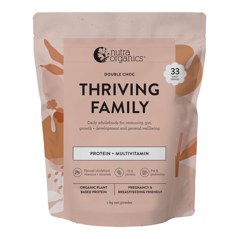 Nutra Organics Thriving Family Protein - Double Choc, 450g