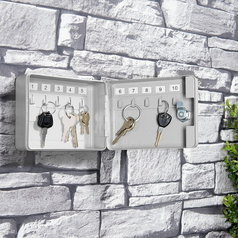 Xcase: Mini Steel Key Cabinet for 10 with Security Lock
