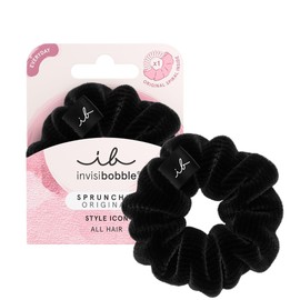 invisibobble Hair Scrunchie Black Scrunchie Dusk Till Dawn, Hair Bobbles Strong Hold for Girls and Women, Scrunchies Velvet Black, Designed in the Heart of Munich, Pack of 1