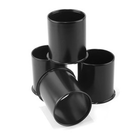 DewFlew 4Pcs 3.19" Push Through Wheel Center Caps Stainless Trailer Hub Cap for Truck SUV RV Wheel Rim (Fit 3.19" Bore 3.52" H Matt Black)