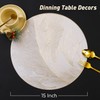 FAVE 6PCS Round Placemats Feather Pressed Vinyl Placemats Set of