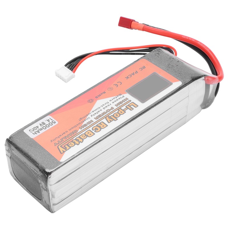 14.8V 5000mAh 40C Lipo Battery T Plug 4S Rechargeable Battery
