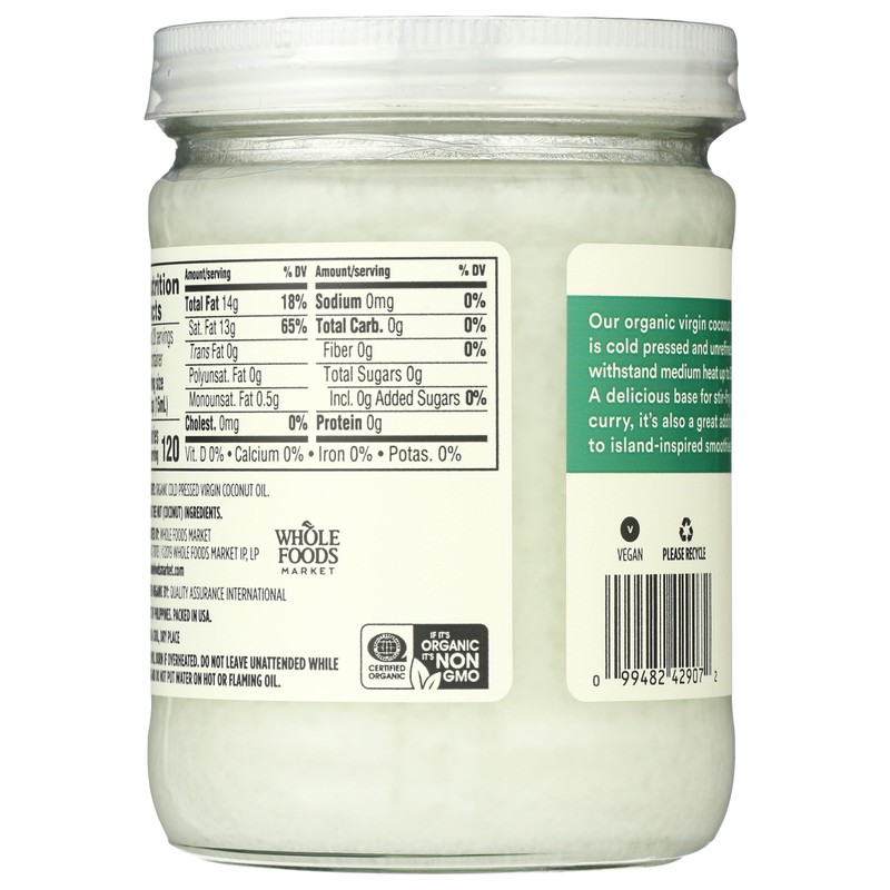 365 by Whole Foods Market, Organic Unrefined Coconut Oil Virgin,