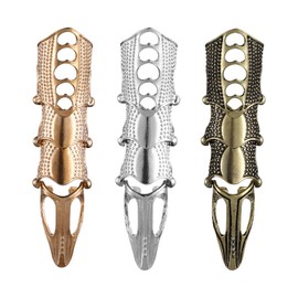 Beaupretty Men's Ankle Joint Full Finger Gothic Hinge Rings Punk Ring Adjustable Activity Rings Cosplay Costume Accessories 3 Pieces (Random Colour), Bamboo