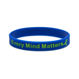(4 Pack) Every Mind Matters Mental Health Awareness Bracelet MHA Wristband (Medium (18cm))