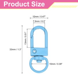 sourcing map Lobster Claw Clasps, 24Pcs 33mm - Metal Swivel Clasps Snap Hook, Lanyard Clips for Bag Keychains Purses Charm Jewelry Making Connector DIY Craft Accessories (12 Colors)