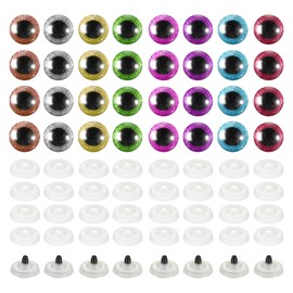 PATIKIL 16mm Flash Safety Eyes, 30 Pcs Doll Eyes Realistic Colorful Crocheting Safety Eyes for Decor Crochet Accessories Dolls Craft, 8 Colors