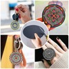 8Pcs Mandala Painting Board Round Black Painting Cardboard Mandala Paper