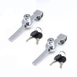 TOP-VIGOR 2Pcs Sliding Glass Door Ratchet Lock, 143mm Cabinet Door Locks Showcase Security Locks Reptile Vivarium Locks, Sliding Blade Saw Lock for Drawer Display Case, Keys Different