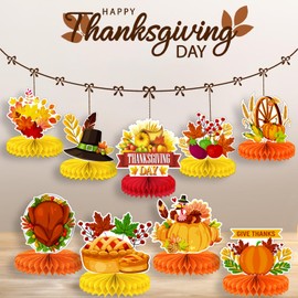 Thanksgiving Centerpieces, Thanksgiving Centerpieces for Tables,Turkey Pumpkin Table Decorations for Thanksgiving Decorations, 9 Pcs