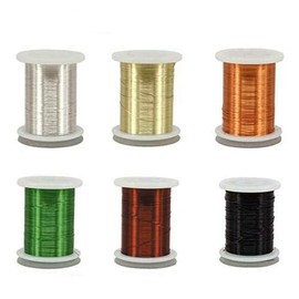 Riverruns 6 Color/Set Non-tarnishing Ultra Copper Wire 0.1mm, 0.2mm Super Realistic Fly Tying Material Proudly from Europe Great Choices for Larve Nymph, Streamer (0.1mm Wire Pack)