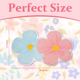 ysnifeiw Spring Bathroom Rugs Pink Flowers Bath Mat, Non-Slip Farmhouse Spring Flowers Bathroom Doormat Shower Bath Rugs for Spring Home Decorations