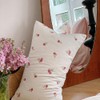 Lanqinglv Bed Linen Set, White, Pink, Tulip, Floral Pattern, Microfibre