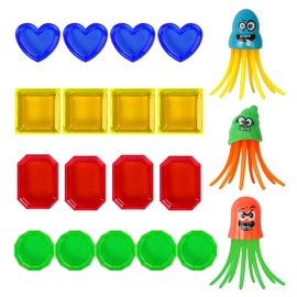 20 PCS Pool Toys Swimming Toys for Kids, Swim Toys Set Included 3 Squid Dive Toys 17 Gem Diving Toys