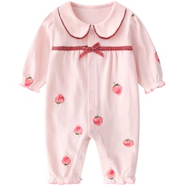 Newborn Baby Romper Playsuit Long Sleeve Bodysuit Girls Pyjamas Cotton Overalls, 0-3 Months