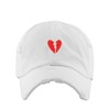 Broken Heart Vintage Baseball Cap Embroidered Cotton Adjustable Distressed Dad