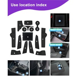 VEIROOM Cup Holder Mats for Kia Sportage 2023-2025, 14Pcs/Set Soft Non-Slip Waterproof Scratch Proof Door Slot Insert Mats Liner for Sportage 2025 2024 2023 Accessories Black
