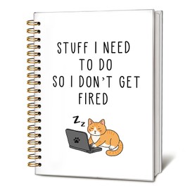 LIANGW Stuff I Need To Do So I Don't Get Fired Hardcover 160 Pages Spiral Notebooks,Funny Notebooks for Work,New Job Gift,Goodbye Gift for Coworker Leaving,Funny Gag Gift for Coworkers 5.5x8.3 Inch