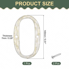 sourcing map House Address Letter, 5.5 Inch Cast Iron Vintage Wall Letter O Outside Letters for Home Street Office Mailbox Sign, White & Gold