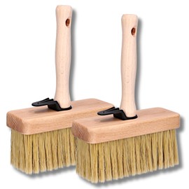 ToolSpace 2 x Surface Brush 150 mm, Ceiling Brush, Wallpaper Brush, Wide Tassel, Natural Hair Wooden Handle, Wallpapering Tassel, Foundation Brush, Patio Brush