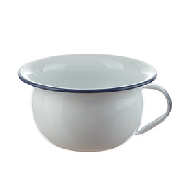 Münder Enamel Night Pot with Blue Edge