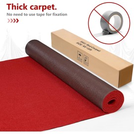 PBHEPJ 4ft x 20ft Extra Thick Red Carpet Runner for Party, Wedding and Events Decorations, Red Runner, Not Slip Aisle Rug, Long Term use